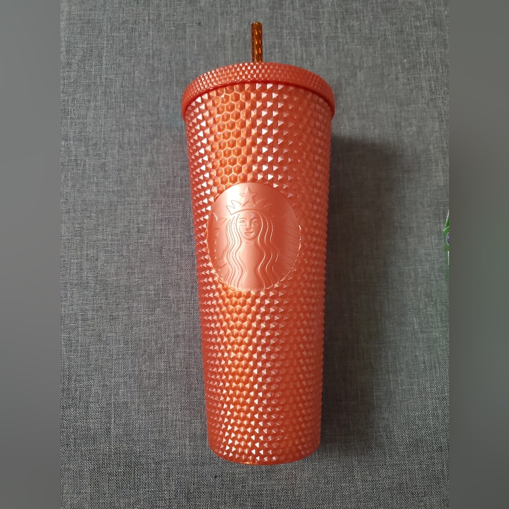 NWT 2022 Fall Starbucks Halloween Orange Bling Studded Pearlized Tumbler 24oz